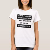 Starend naar je motorfiets Grappige Tshirt (Voorkant)