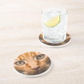 Starende kat zandsteen onderzetter (Zijkant)