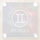 Starfield Gemini Twins Westerne Zodiac Glazen Onderzetter (Achterkant)