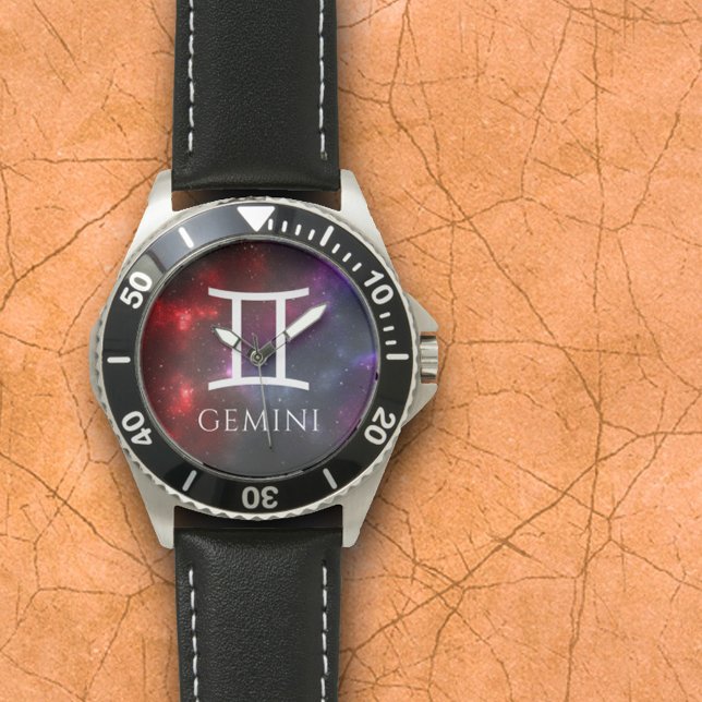 Starfield Gemini Twins Westerne Zodiac Horloge (Creator heeft geüpload)