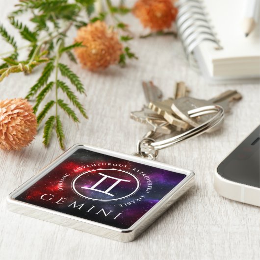 Starfield Gemini Twins Westerne Zodiac Sleutelhanger (Zijkant)