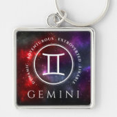 Starfield Gemini Twins Westerne Zodiac Sleutelhanger (Voorkant)