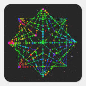 Starfield Kaleidoscope-ontwerp Vierkante Sticker (Voorkant)