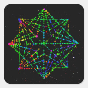 Starfield Kaleidoscope-ontwerp Vierkante Sticker