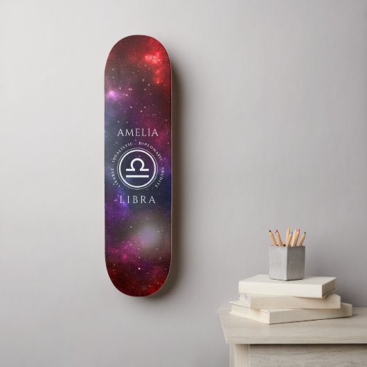 Starfield Libra Scales Westerne Zodiac Persoonlijk Skateboard (Muurkunst)