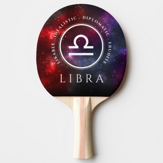 Starfield Libra Scales Westerne Zodiac Tafeltennisbatje (Voorkant)