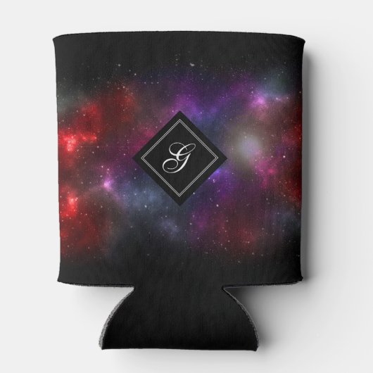 Starfield met meerkleurige kosmische stof blikjeskoeler (Achterkant)