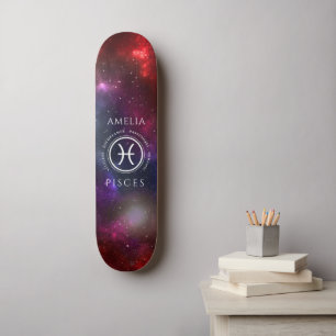 Starfield Pisces Fish Western Zodiac Persoonlijk Skateboard