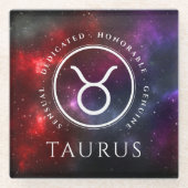 Starfield Taurus Bull Westerne dierentuin Glazen Onderzetter (Voorkant)