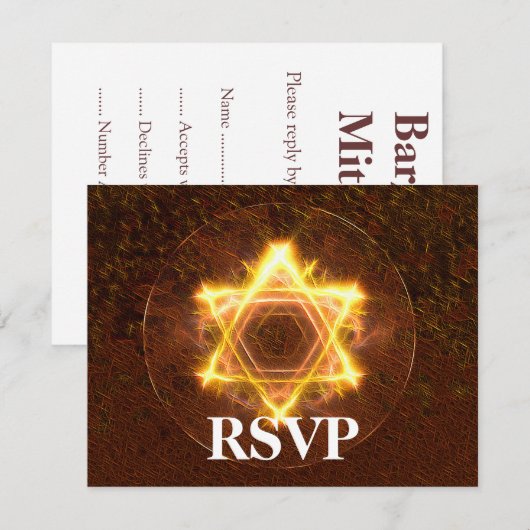 Starfire Bar/Bat Mitzvah RSVP (Voorkant / Achterkant)