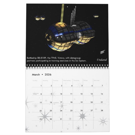 Starfire Calendar: Terran Federation Navy, 1st Ed Kalender (Mar 2026)