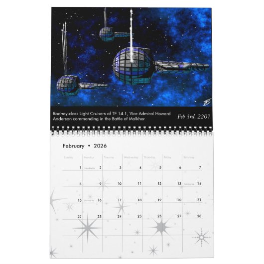 Starfire Calendar: Terran Federation Navy, 1st Ed Kalender (Feb 2026)