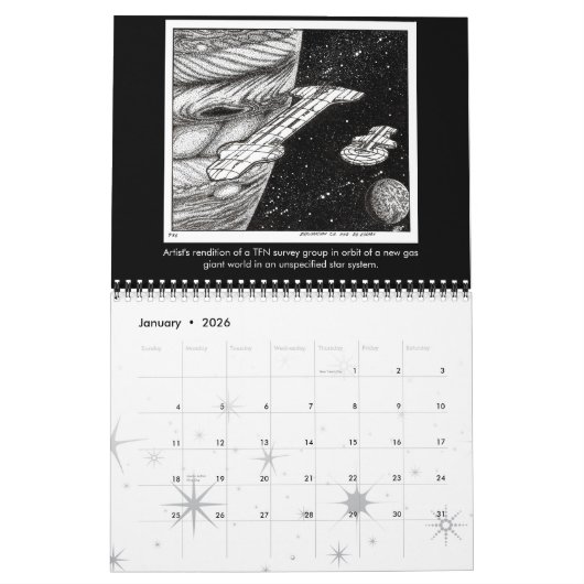 Starfire Calendar: Terran Federation Navy, 1st Ed Kalender (Jan 2026)