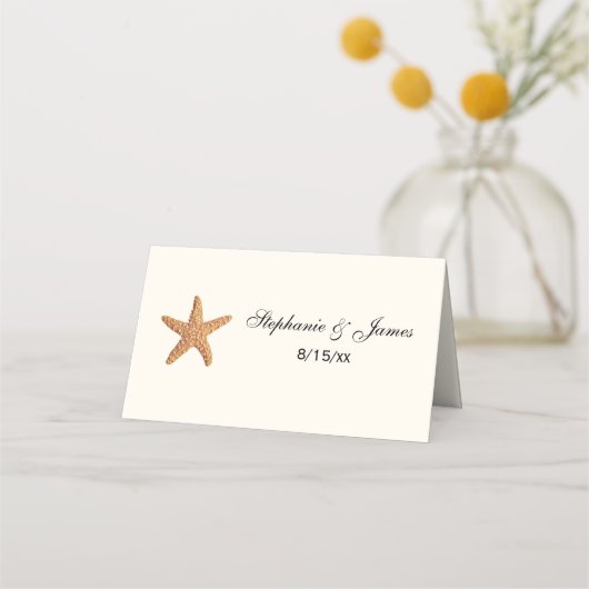 Starfish #2 Beach Escort Kaart Place Card IvoryC Plaatskaartje (Voorkant)