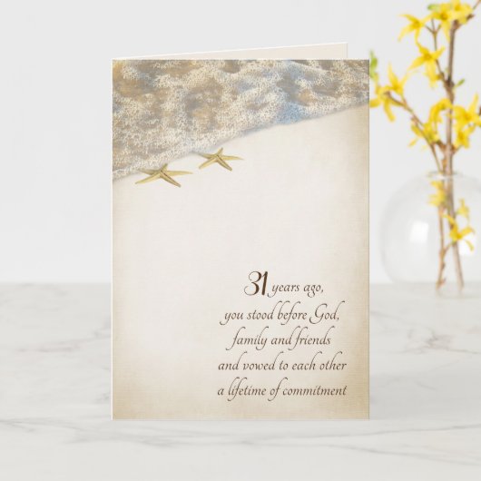 Starfish 31st Jubileum Kaart (Gele Bloem)