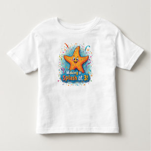 Starfish 3e verjaardag maken een plons op 3 kinder shirts