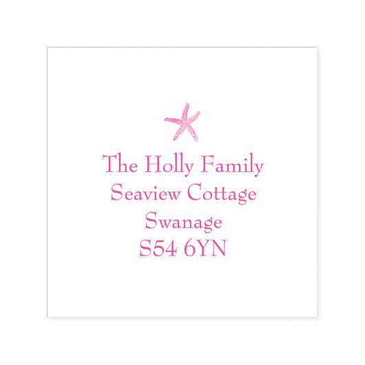 Starfish adresstempel  zelfinktende stempel (Design)