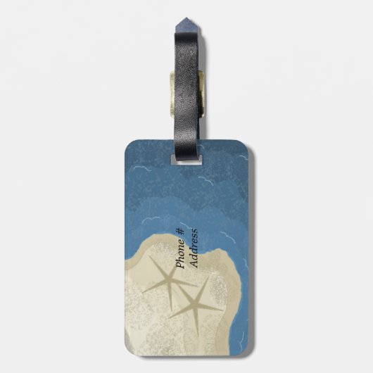 Starfish and a Blue Ocean Bagagelabel (Achterkant verticaal)