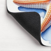 Starfish and Blue Silhouette Muismat (Hoek)