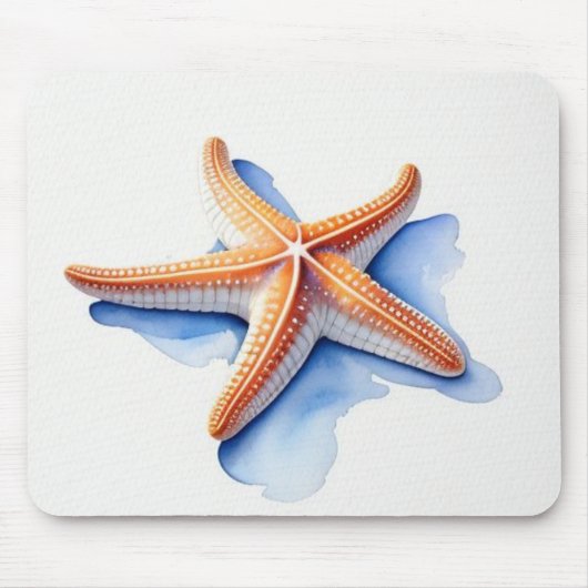 Starfish and Blue Silhouette Muismat (Voorkant)