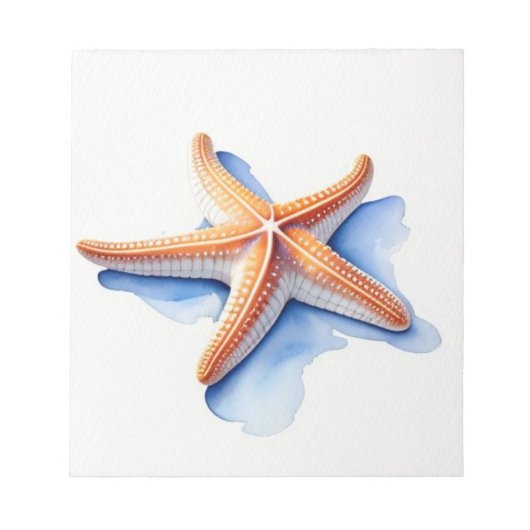 Starfish and Blue Silhouette Notitieblok (Voorkant)