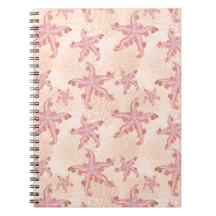 Starfish and Coral Pink Pastel Pattern Notitieboek