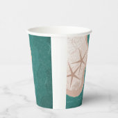 Starfish and Green Ocean Paper Cups Papieren Bekers (Rechts)