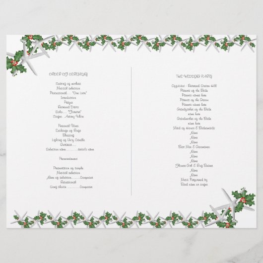 Starfish and Holly Tropical Kerstprogramma (Achterkant)