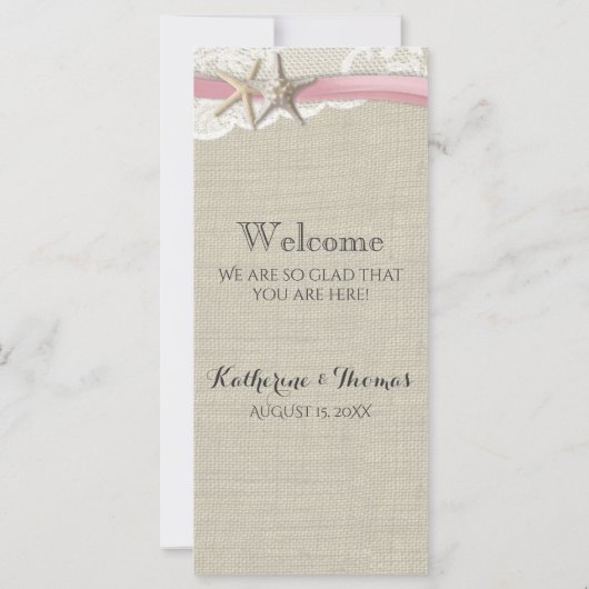 Starfish and Lace Rustic Beach Wedding Itinerary (Achterkant)