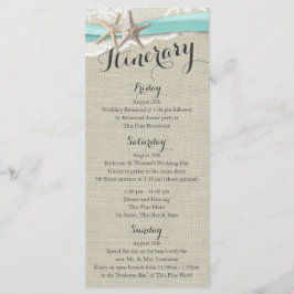 Starfish and Lace Rustic Beach Wedding Itinerary Programmakaart