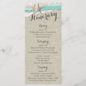 Starfish and Lace Rustic Beach Wedding Itinerary Programmakaart (Voorkant)