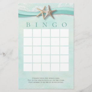 Starfish and Lace Shower Bingo Briefpapier