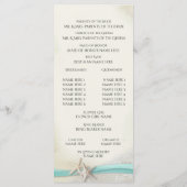 Starfish and Lace  strand Wedding Program Programmakaart (Achterkant)