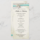 Starfish and Lace  strand Wedding Program Programmakaart (Voorkant / Achterkant)