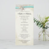 Starfish and Lace  strand Wedding Program Programmakaart (Staand voorkant)