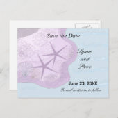 Starfish and Ocean Save the Date Aankondigingskaart (Voorkant / Achterkant)