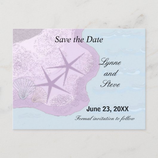 Starfish and Ocean Save the Date Aankondigingskaart (Voorkant)