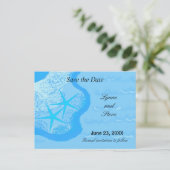 Starfish and Ocean Save the Date Aankondigingskaart (Staand voorkant)