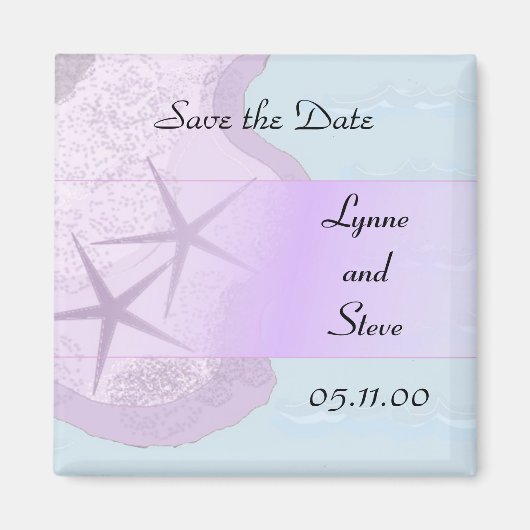 Starfish and Ocean Save the Date Magneet (Voorkant)
