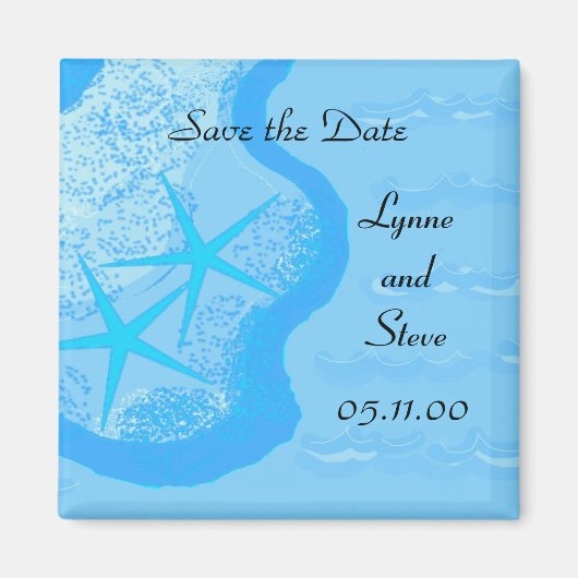 Starfish and Ocean Save the Date Magneet (Voorkant)