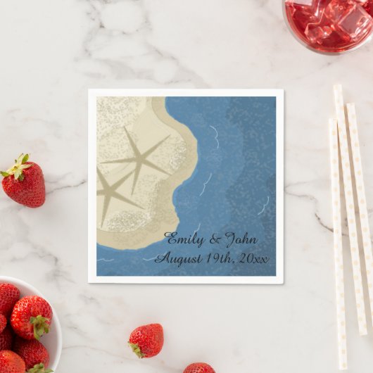 Starfish and Ocean Wedding Servetten (Insitu)