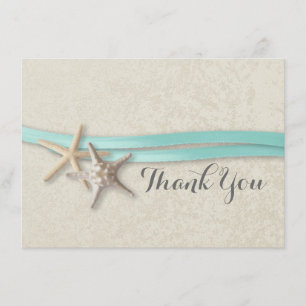 Starfish and Ribbon Flat Card Hartelijk dank Bedankkaart