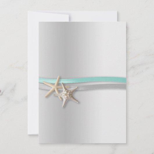 Starfish and Ribbon Save the Date with Photo (Achterkant)