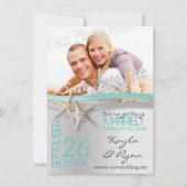 Starfish and Ribbon Save the Date with Photo (Voorkant)