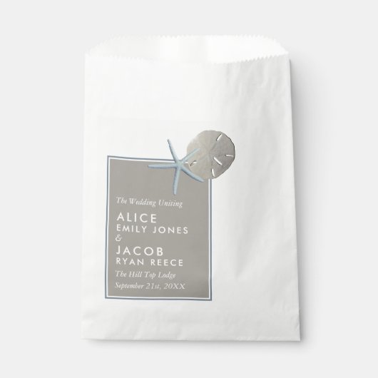 Starfish and Sand Dollar - Beach Weddenschap Bedankzakje (Voorkant)