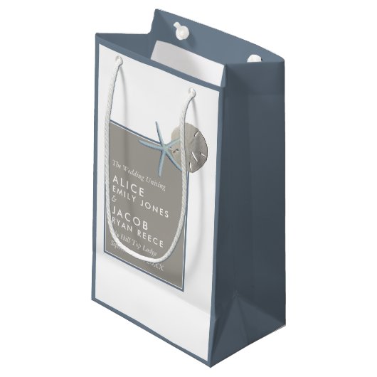 Starfish and Sand Dollar - Beach Weddenschap Klein Cadeauzakje (Voorkant Gekanteld)