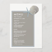 Starfish and Sand Dollar - Beach Weddenschap Menu (Voorkant)