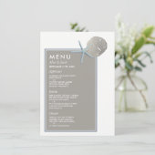 Starfish and Sand Dollar - Beach Weddenschap Menu (Staand voorkant)