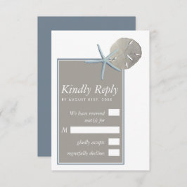 Starfish and Sand Dollar - Beach Weddenschap RSVP Kaartje