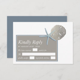 Starfish and Sand Dollar - Beach Weddenschap RSVP Kaartje